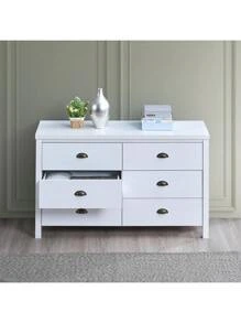 6-drawer main dressing table-white color