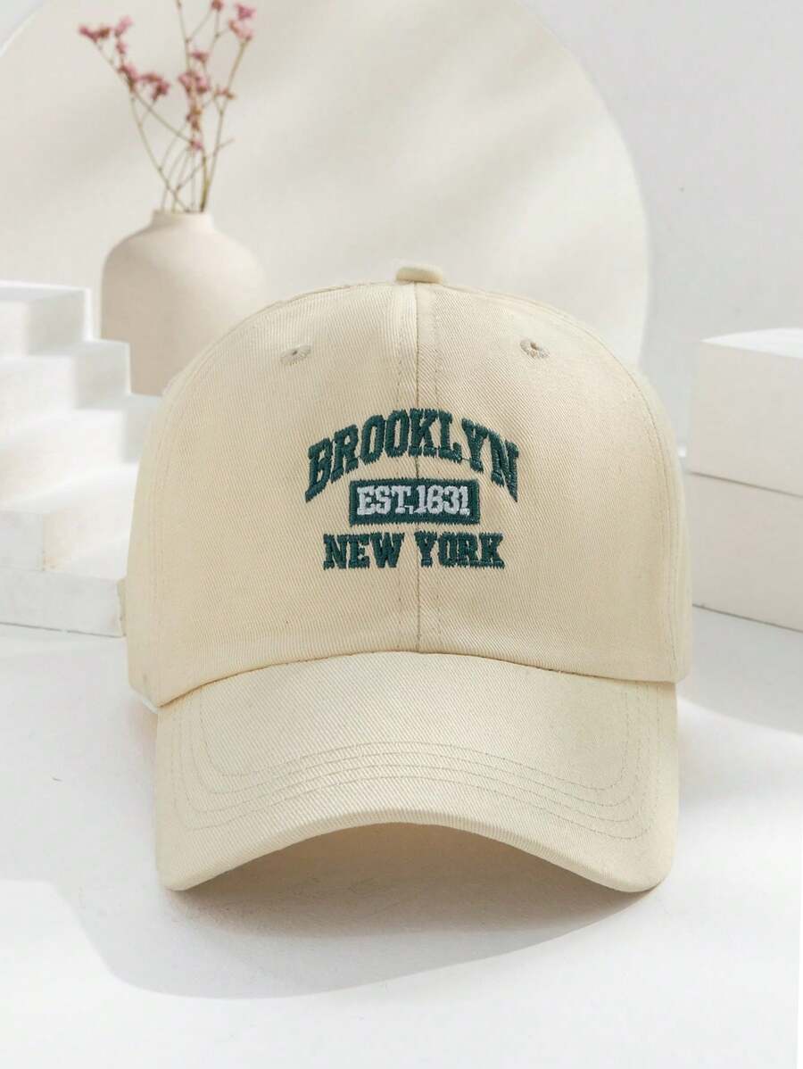 Y2K Hip-Hop Embroidered Baseball Hat, Unisex Brooklyn New York Sunscreen Breathable Cap For Daily Outdoor Use Halloween