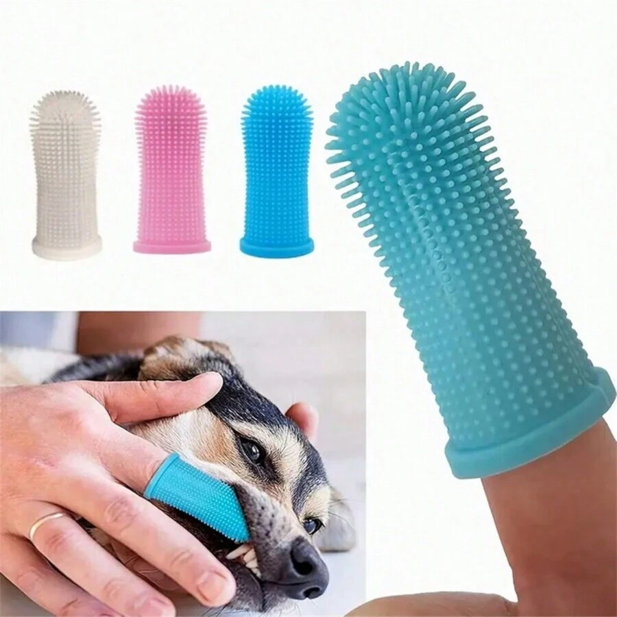 1 pieza Regalo para amantes de gatos/perros y cepillo de dedo para mamás de perros/gatos que aman a sus mascotas, cepillo para amantes de perros y mamás de perros que aman cepillar, cepillo de silicona antiincrustante para amantes de gatos y mamás de gatos que aman el aseo