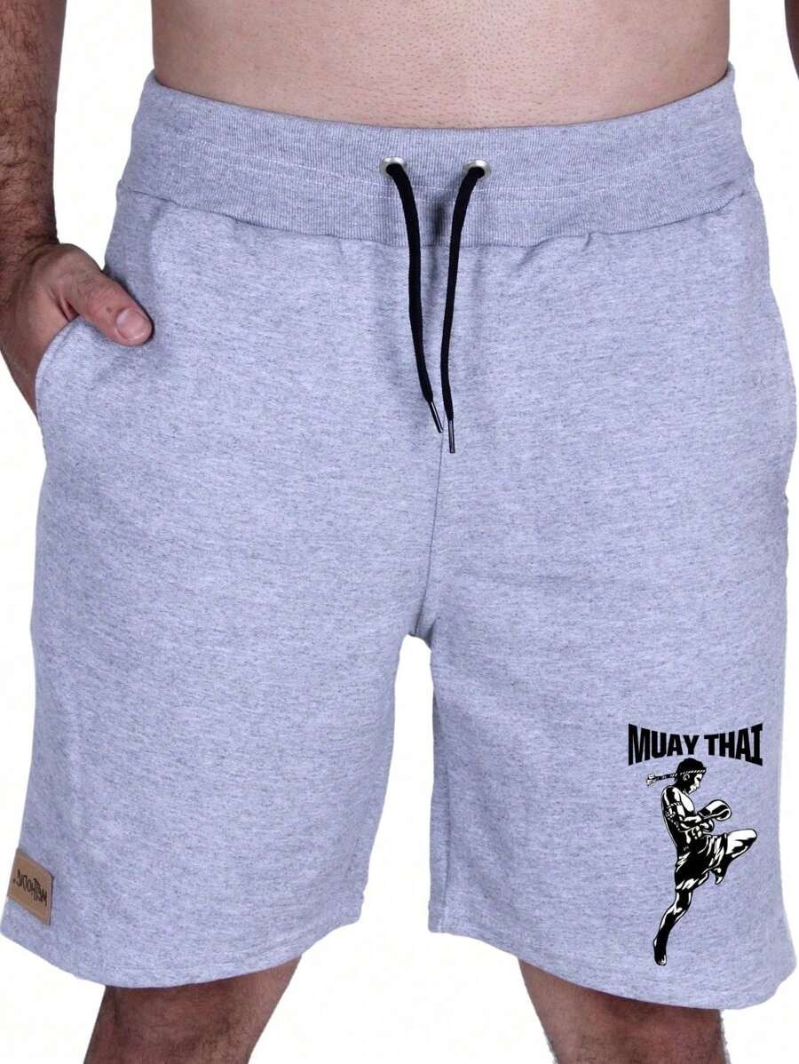Short Muay Thai Bermuda de Moletom Masculina Lutador Arte Marcial Personalizada