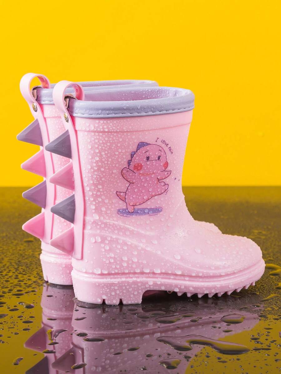 GentleChild Kids Rainboots, Cartoon Dinosaur 3D Design, Anti-Slip & Durable, Soft & Comfortable, One-Piece Waterproof Construction, Easy To Clean, Suitable For Boys, Girls, Children, Infants, Outdoor, Garden, All Seasons