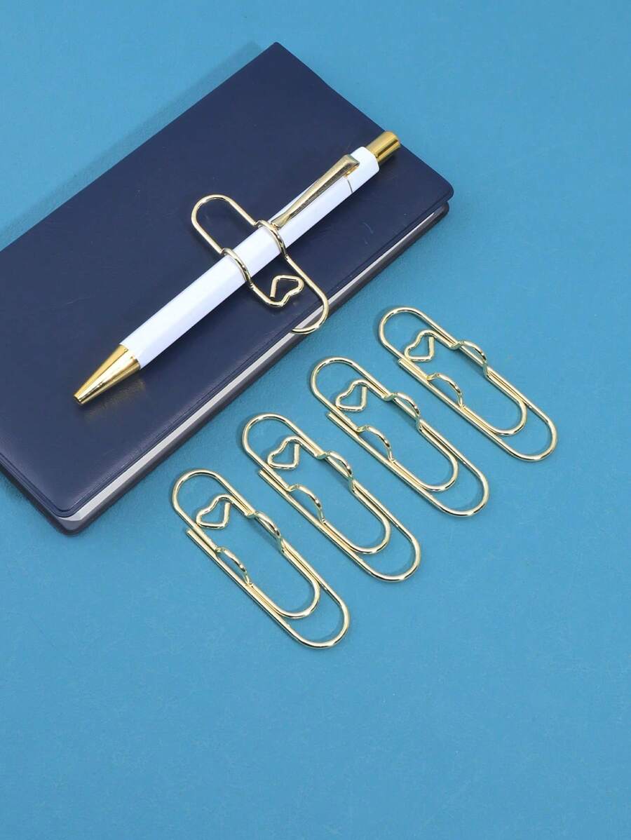 5pcs Rose Gold Metal Pen Clips, Multifunctional Pen Clips, Note Book Sticks, Paper Clips Stationery Tools Back To School,Back To School,School Supplies