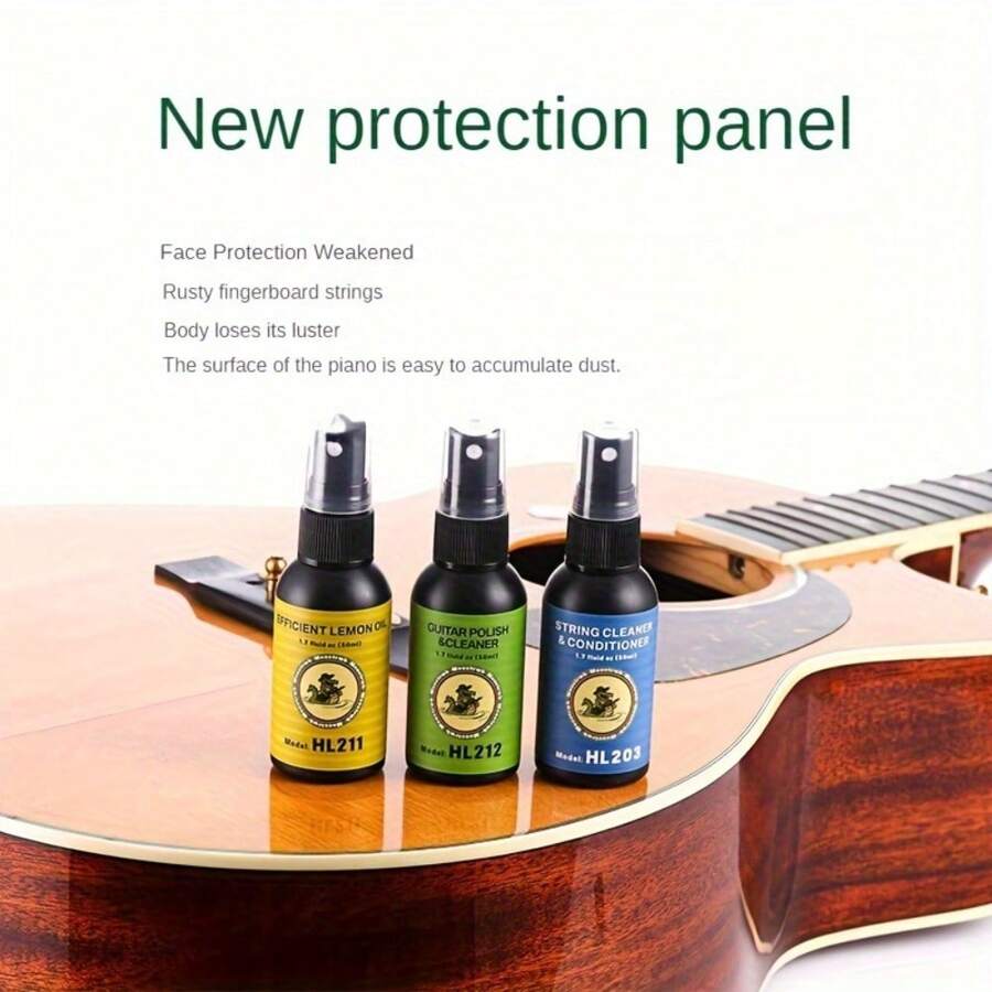 Kit de limpieza y mantenimiento anti-óxido para guitarra y ukulele, incluye herramientas de limpieza para extender la vida útil de las cuerdas del instrumento