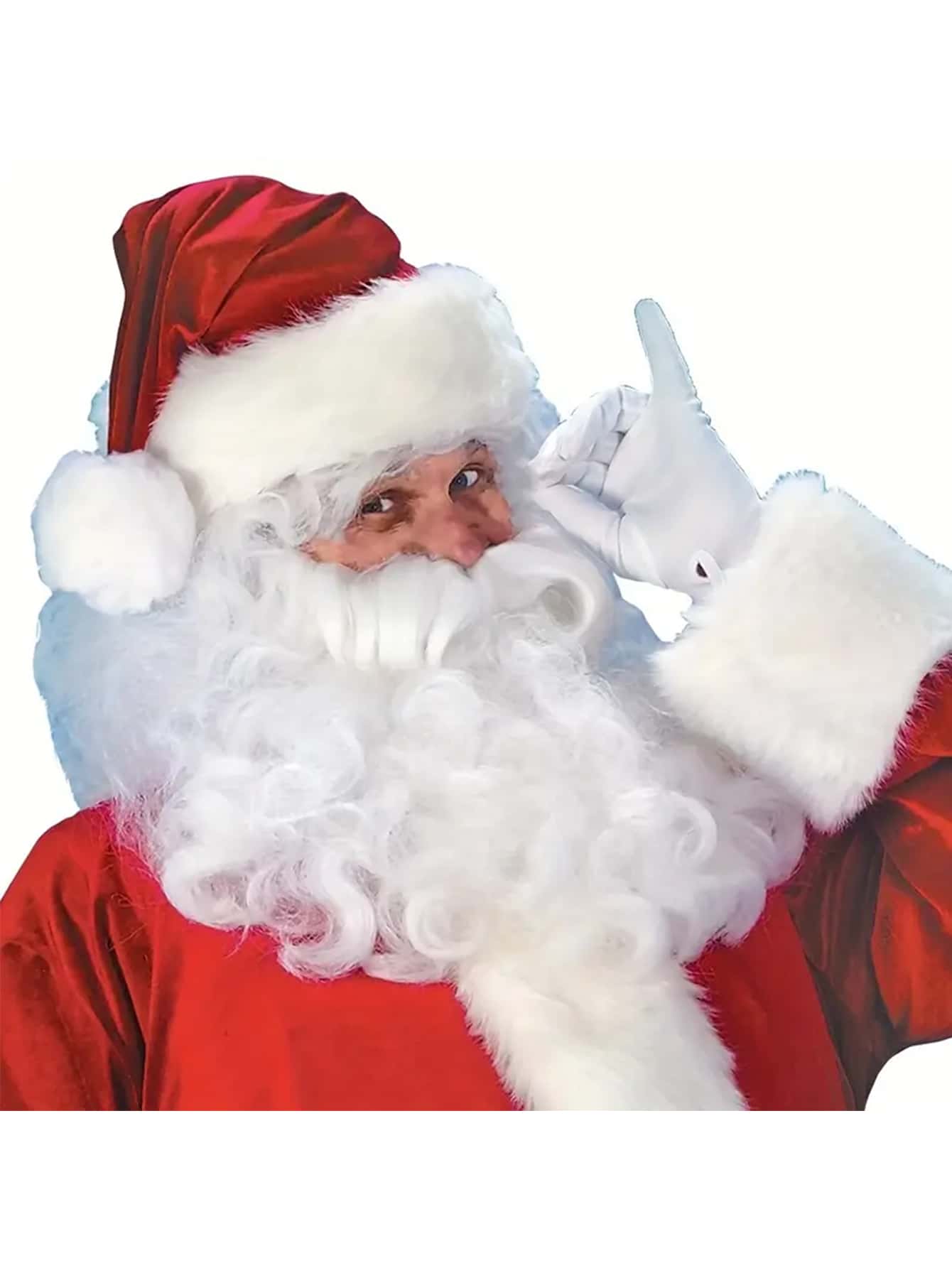 1 Pezzo Decorazione natalizia - Parrucca di Babbo Natale carina, sopracciglia, decorazioni per feste natalizie per uomo e donna, accessori di scena, accessori fotografici, regalo di Natale, scelta ideale per regali, traspirante, riutilizzabile, lavabile, con ponte nasale regolabile, in tessuto cubico confortevole