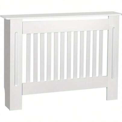Radiator Cover - Vertical Slatted Modern Radiator Covers MDF Wood Cabinet Shelf Heating Covers For Living Room Hallway