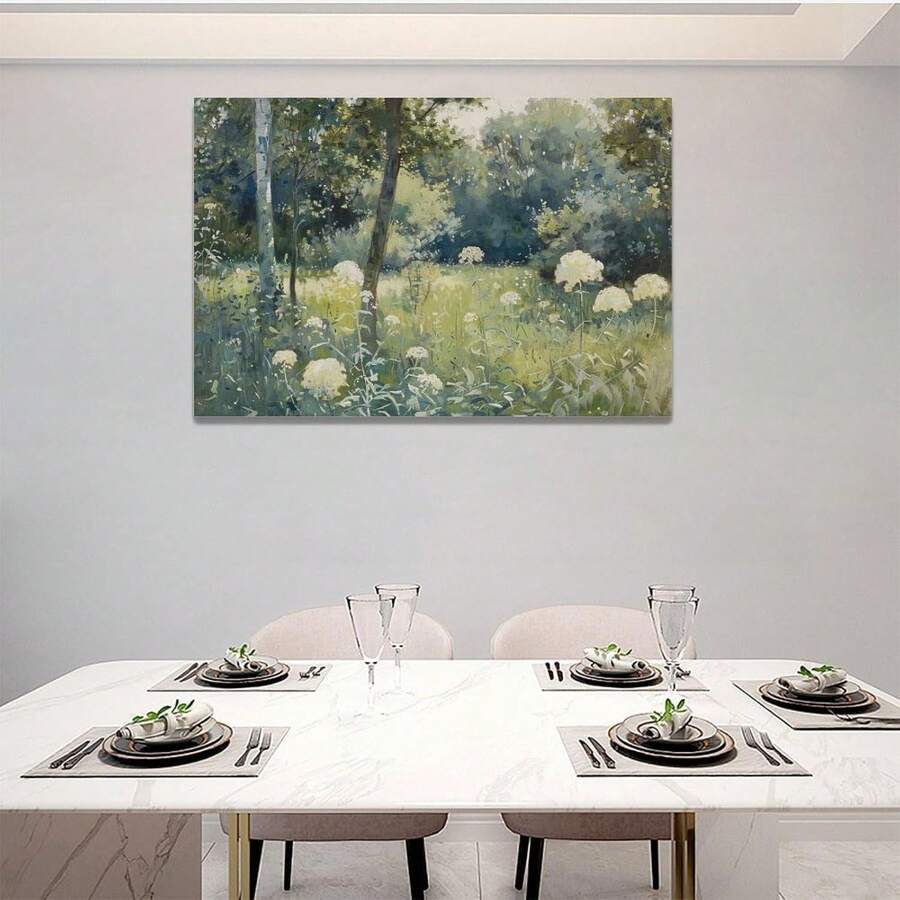 1pc Rustic Vintage Flower Wall Art Botanical Floral Pictures Wall Decor Country Tree Canvas Painting Modern Artwork ,Canvas Poster Art Print Picture Gift For Bedroom, Dining Room, Living Room, Office, Home Decor, Framed Ready To Hang