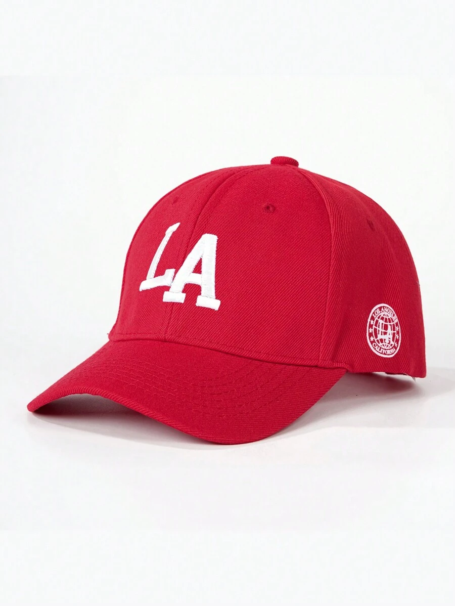 1 pièce Casquette de baseball LA brodée, protection solaire extérieure avec calotte souple et bord incurvé, chapeau léger réglable et décontracté pour le printemps, l'automne, les voyages, la plage, convenant aux hommes et aux femmes dans le style Y2K pour Halloween