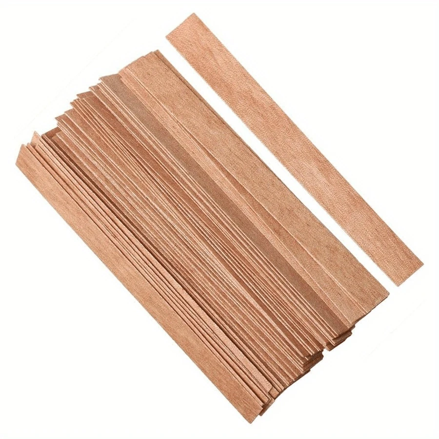 100/200/300pcs Cherry Wood Candle Wick - 5.1" X 0.5" Candle Wicks, Natural & Smokeless, Wooden Candle Cores, Suitable For DIY Candle Making, Use 2 Together