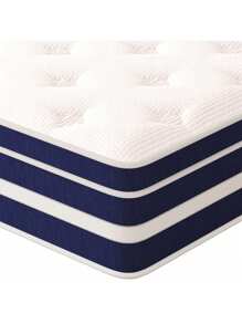 Blue and white striped border + white bed surface