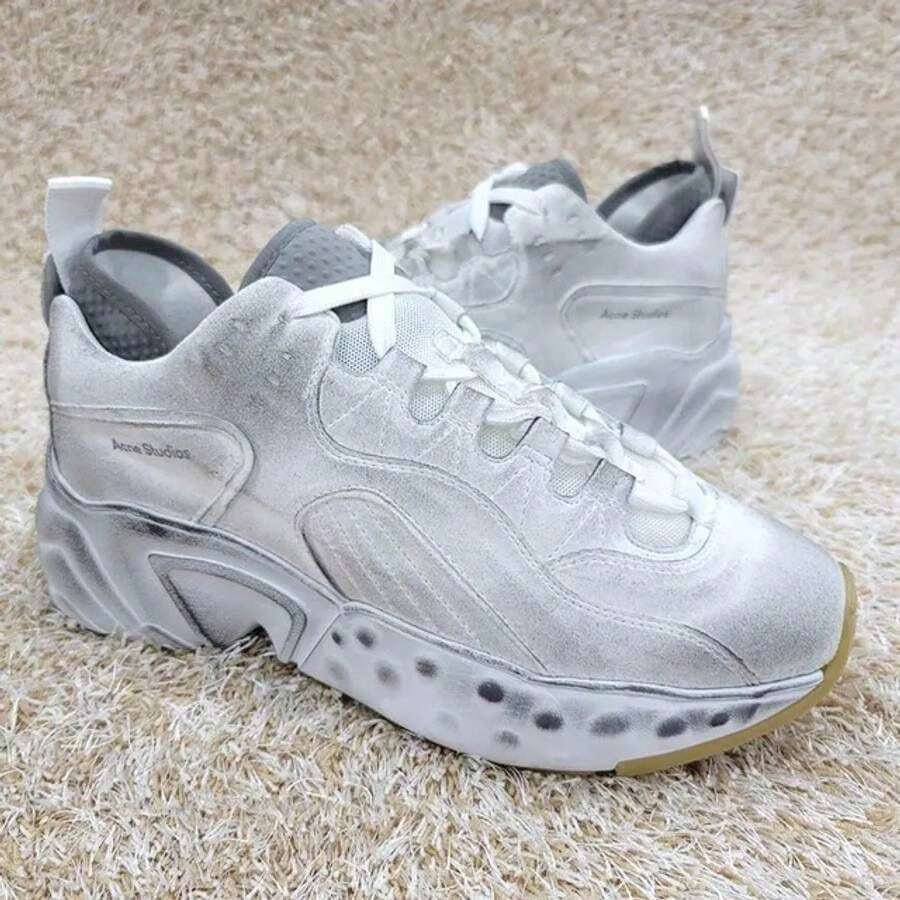 Acne Studios Rockaway Dirty Low Top Sneakers White