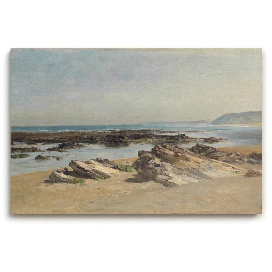 Rocks Ocean Wall Art For Living Room Decor - Vintage Wall Art Decor Canvas Art Prints - Mountain Beach Wall Art Bathroom Decor Wall Art Bedroom Wall Decor