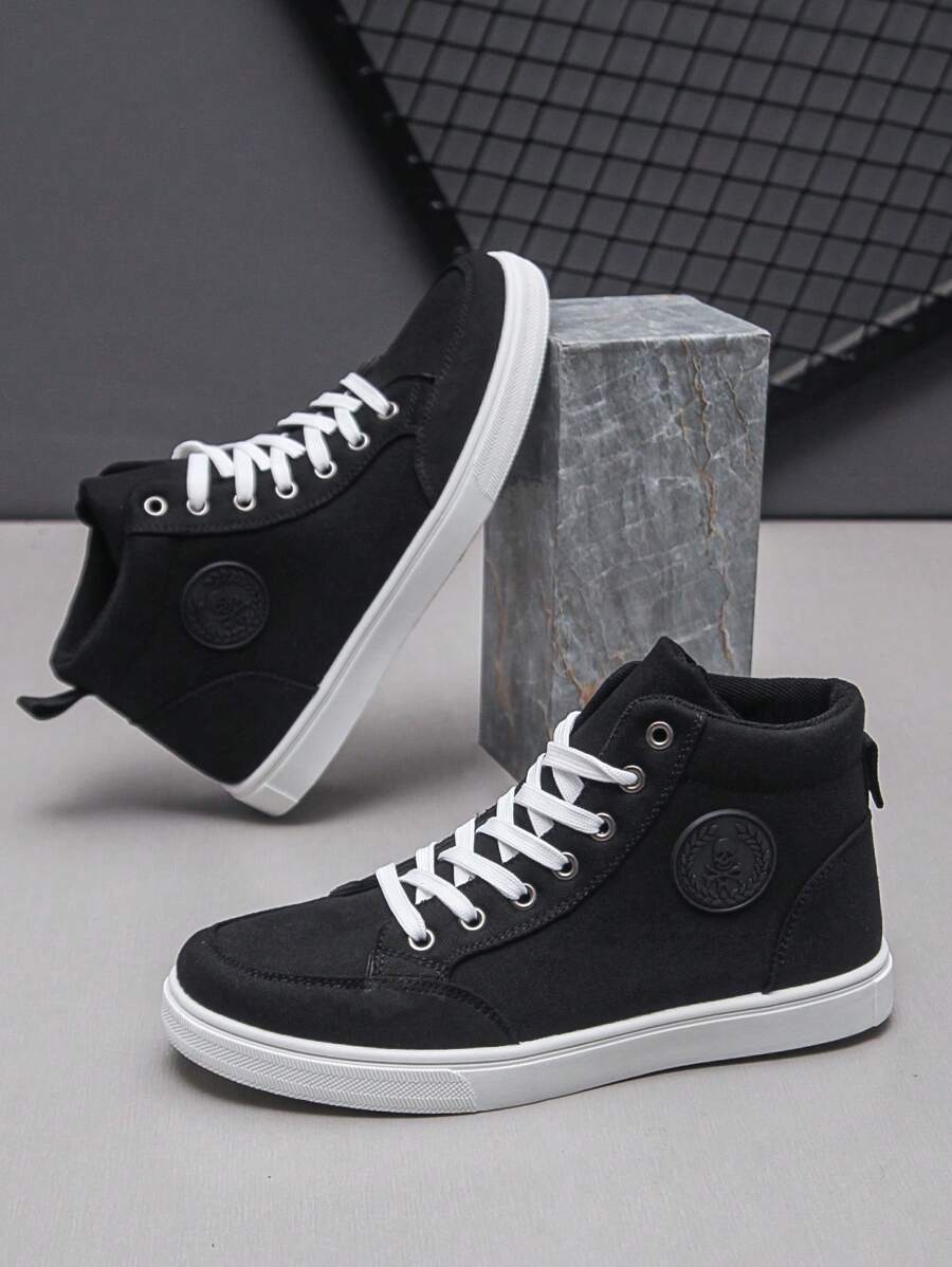 Men's Fashion Simple Casual Sports Skate Shoes, Anti-Slip Sneakers, High-Top Breathable Valentines