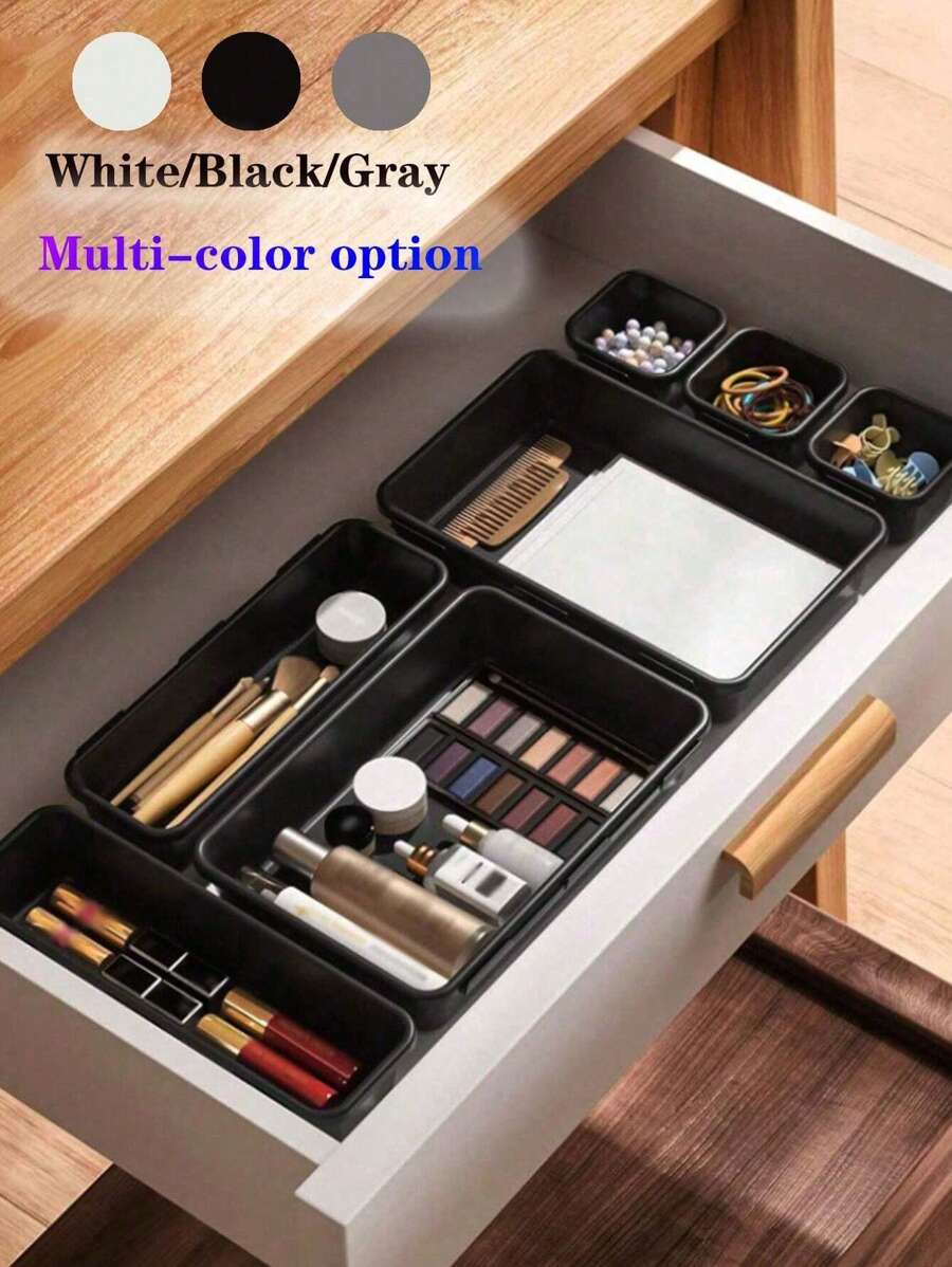 8 stuks plastic make-up opbergdozen, grote capaciteit, draagbare reisorganizer, waterdichte stofdichte sieradendoos, transparant opbergrek met meerdere lagen, multifunctionele opbergmand, onafhankelijk compartiment displayrek, opbergmand met lade, opberglade, lippenstiftdoos, nagellakdoos, opbergdoos met lade, make-upspons, poederdoos, wenkbrauwpotlood, poederdons, briefpapier, sieraden, toiletartikelen, sleutels, reinigingsstaafjes, tandzijde, enz.