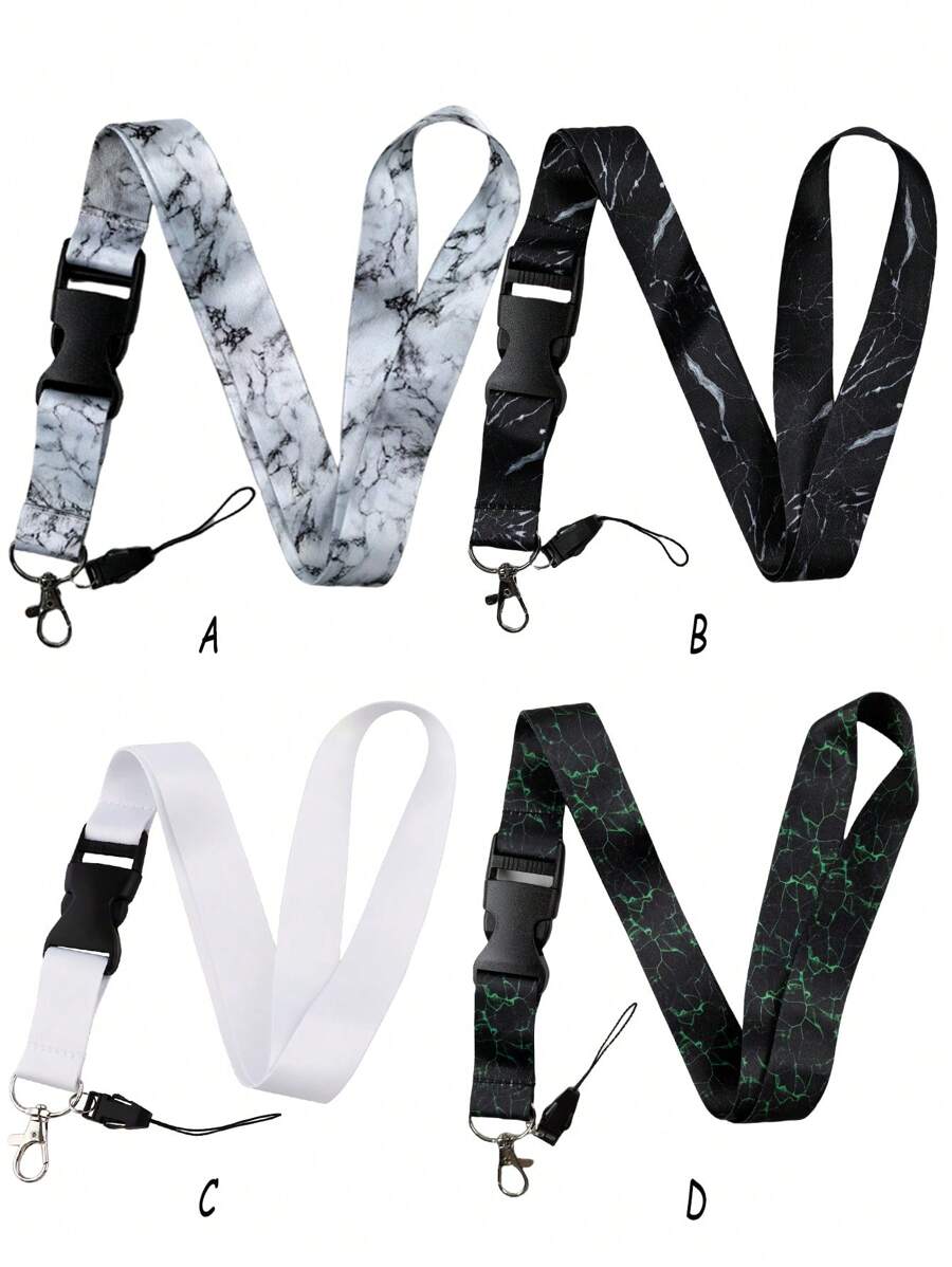 1pc Marble & Galaxy Pattern Lanyard, Suitable For Doctors, Nurses, Students, Teachers, Exhibition Staff ID Badge Holders, Can Be Used As Exhibition, Gift, Keychain Or Daily Use Car Accessories Bag Charm School