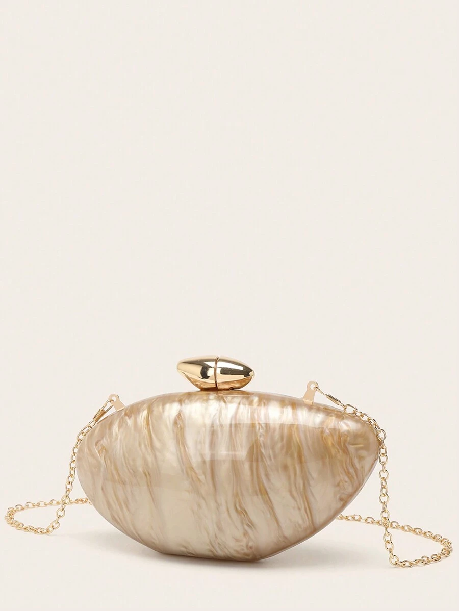 Women Evening Clutch Party Bridal Purse Personalized Marbling Stone Acrylic Clutch Women's Handheld Evening Metal Chain Bag Handbag Crossbody Purse Wedding Party Bag For Women And Girls