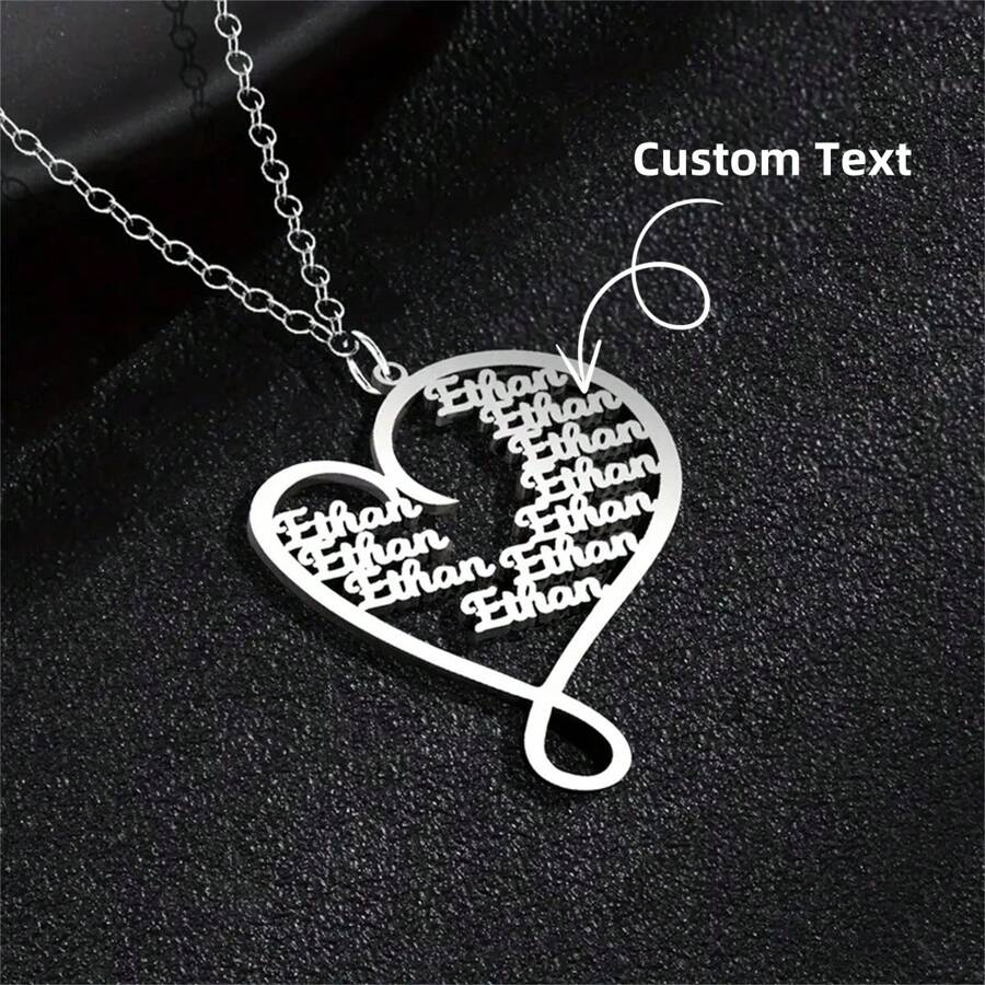 Collar con nombre personalizado Amor eterno Collar con nombre en inglés personalizado para mujer, admite de 1 a 8 letras, regalo familiar