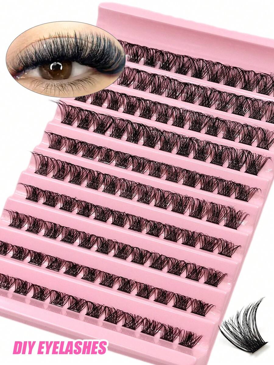 Asiteo DIY Eyelashes 120Pcs Natural Look Soft And Fluffy False Eyelashes D Curl Individual Lashes For Daily Makeup Extension Eyelashes DIY At Home