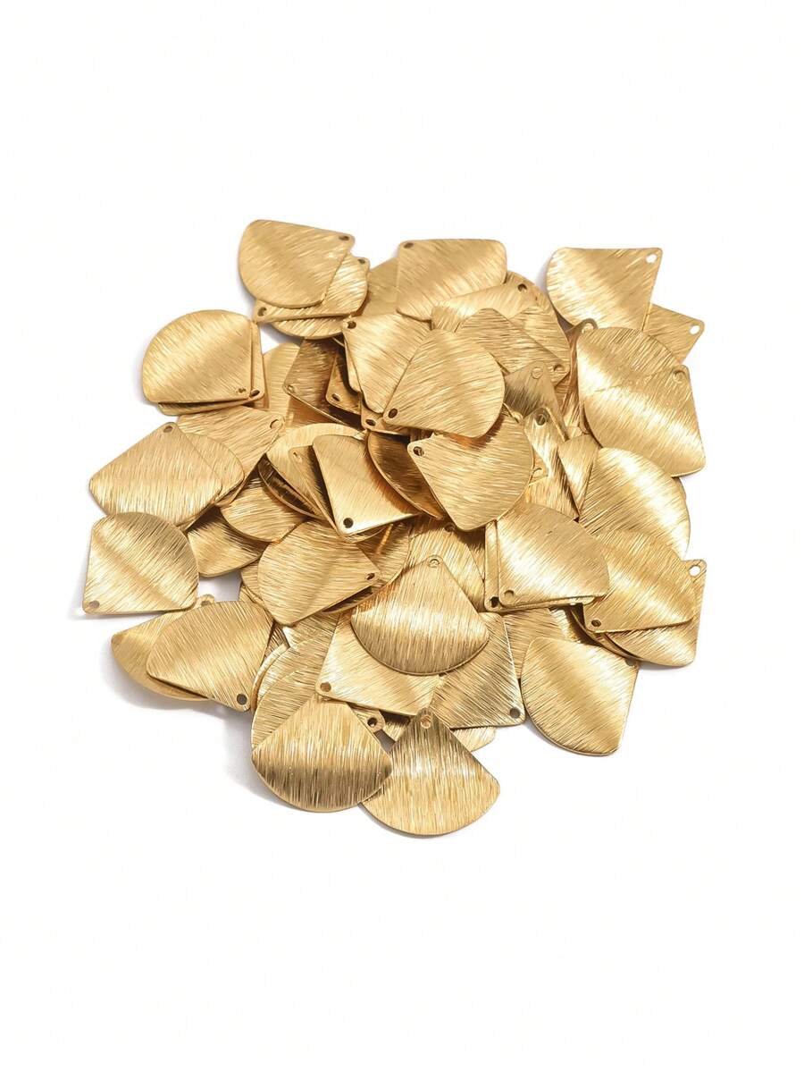 Set da 20 pezzi Orecchini a forma di ventaglio in ottone naturale asimmetrico con un foro spazzolato per fai-da-te, collane e pendenti di moda