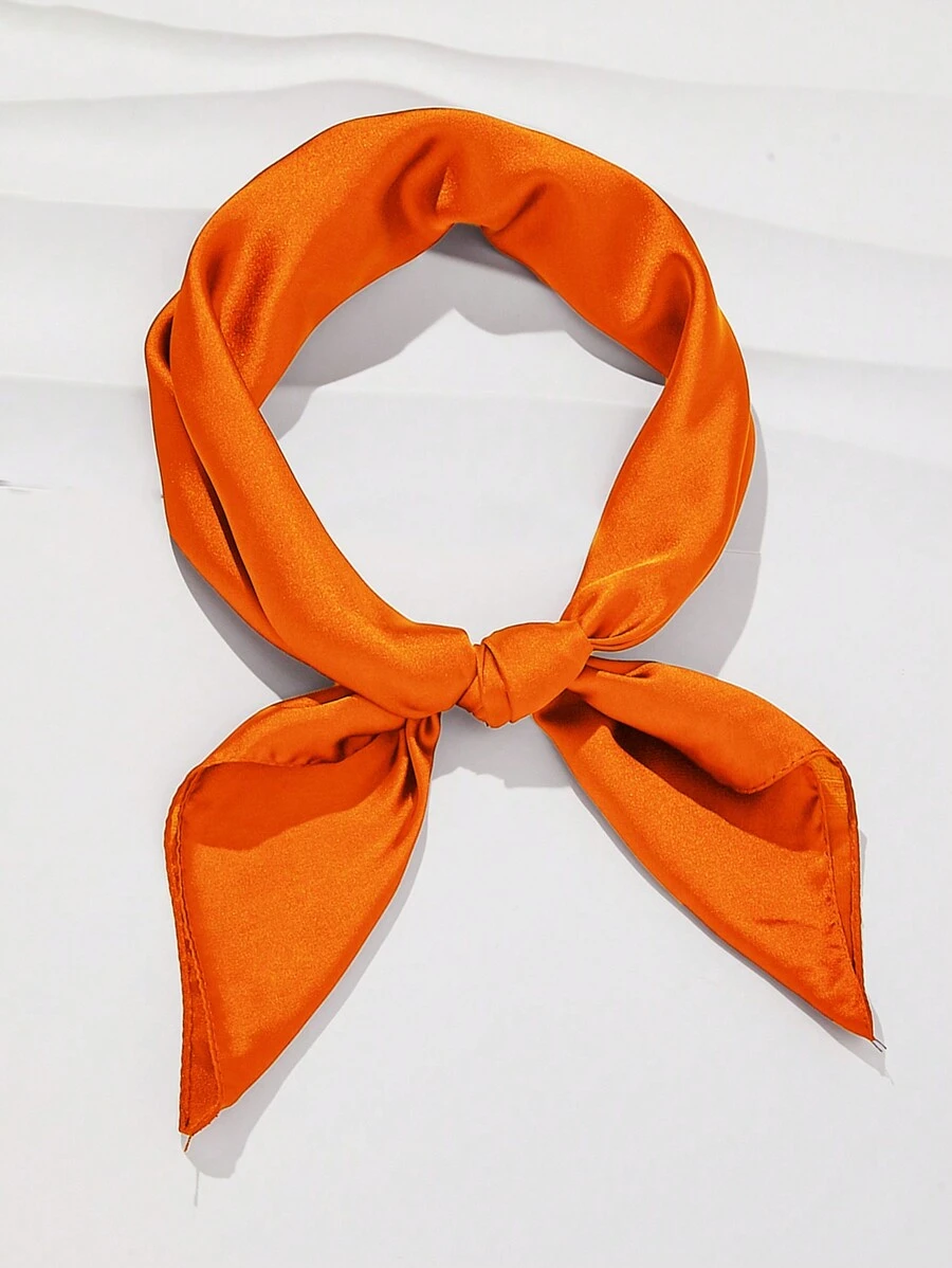 1pc Solid Color Women's Square Scarf Fashionable Plain Silk Scarf, Multi-Functional As Headband, Waistband, Bag Strap Etc. Bandana,Hair Band,Head Band Ideal For Dressing Up Your Look