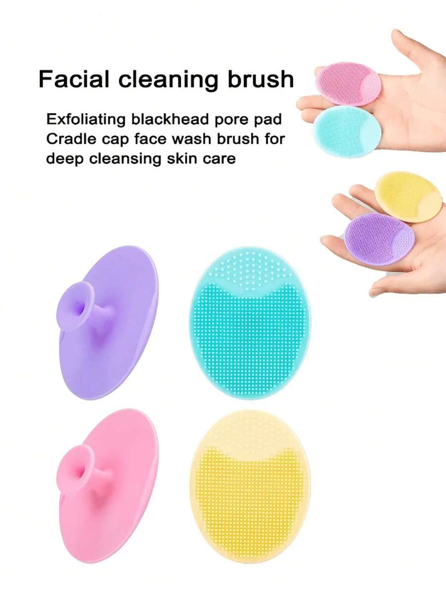 Escova de Limpeza Facial de Silicone com Ventosa, Escova Facial Exfoliante Manual para Limpeza Profunda dos Poros, Exfoliante Suave, Escovas de Lavagem Facial para Homens e Mulheres, Escova Facial, Bolsa, Organizador, Armazenamento