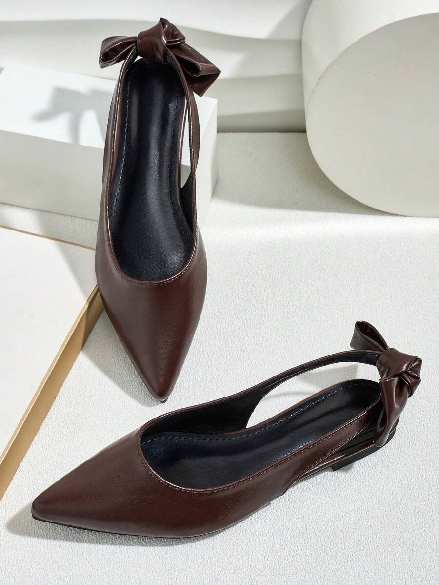 New Black Slip-On Casual Flats With Bow, Elegant & Comfortable Ladies Loafers Valentines