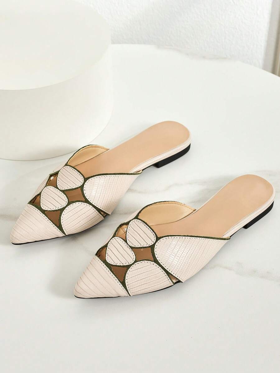 New Hollow Toe Slip-On Flat Sandals For Women, Summer French Fashion Design