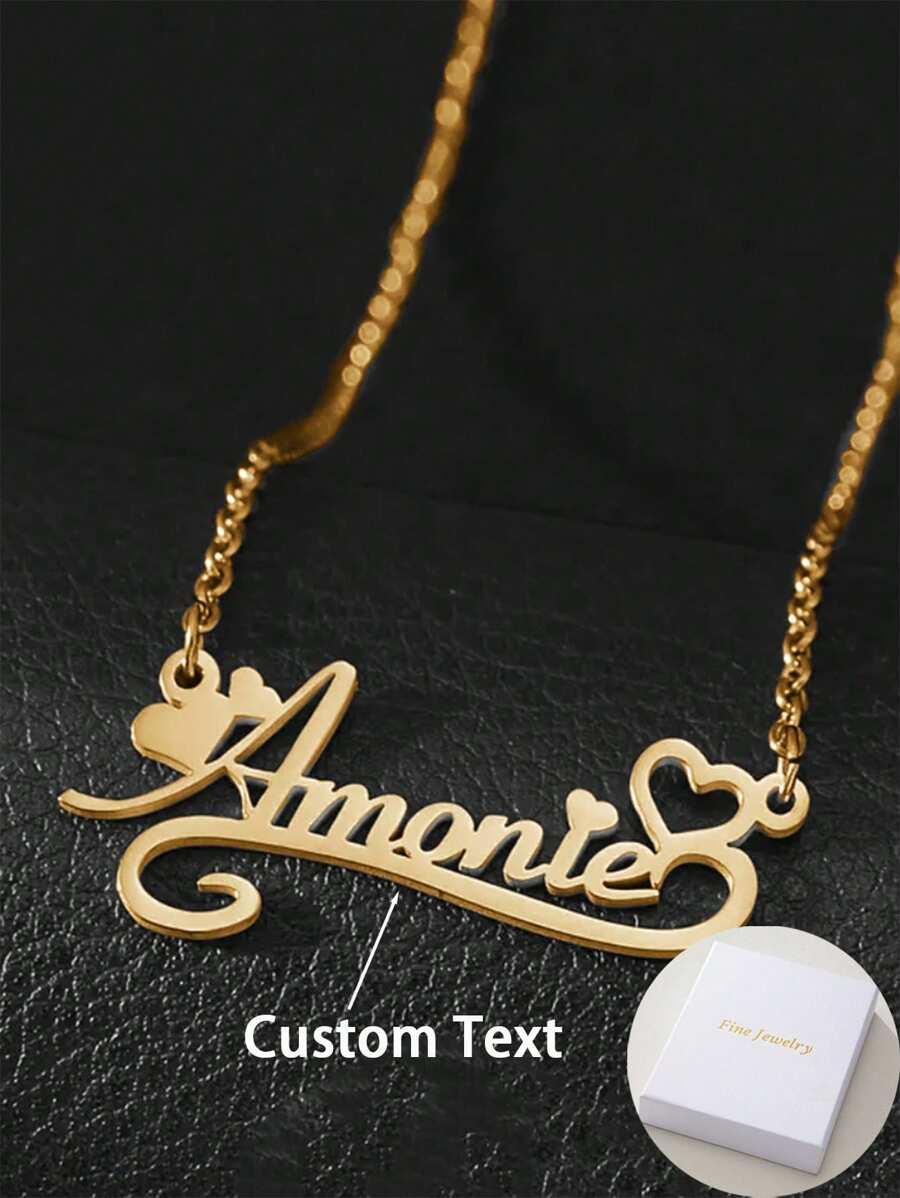 A Unique And Cute Customized English Letter Name Love Pendant Necklace, With A Classic And Simple Style, Suitable For Daily Wear And Various Special Occasions.