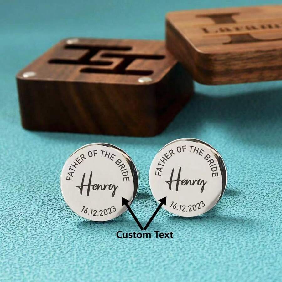 Custom Groomsman Cufflinks, Wedding Role Cufflinks, Personalised Engraved Cufflinks, Best Man Groomsman Gifts Cufflinks