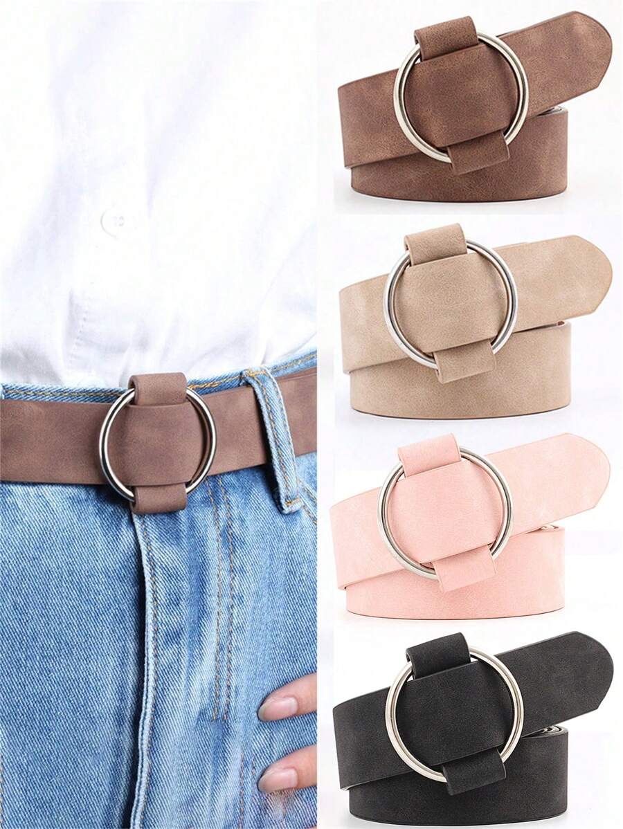 1 peça Cinto de Couro Casual Feminino Criativo de 105 cm Sem Fivela, Cinto Largo da Moda para Jovens Senhoras