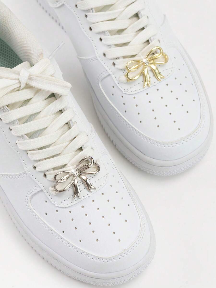 1pc Extra Large Rhinestone Bow Shaped Shoelace Charm, DIY Shoe Decor Accessory Suitable For Sneakers & Canvas Shoes