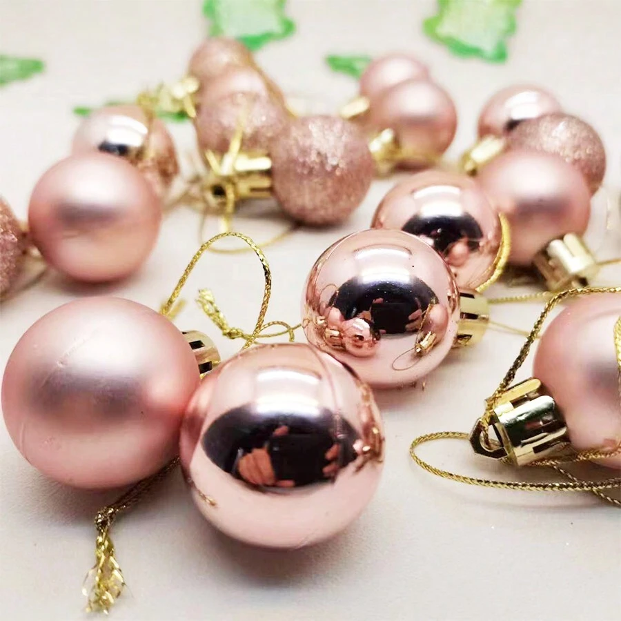 24pcs 1.18in/3cm & 2.36in/6cm Plastic Round Shiny Ornament Balls, Christmas Decorations For Home Use Best Gifts Birthday
