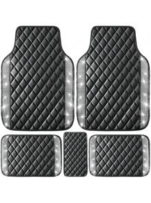 Black Leather White Rhinestone