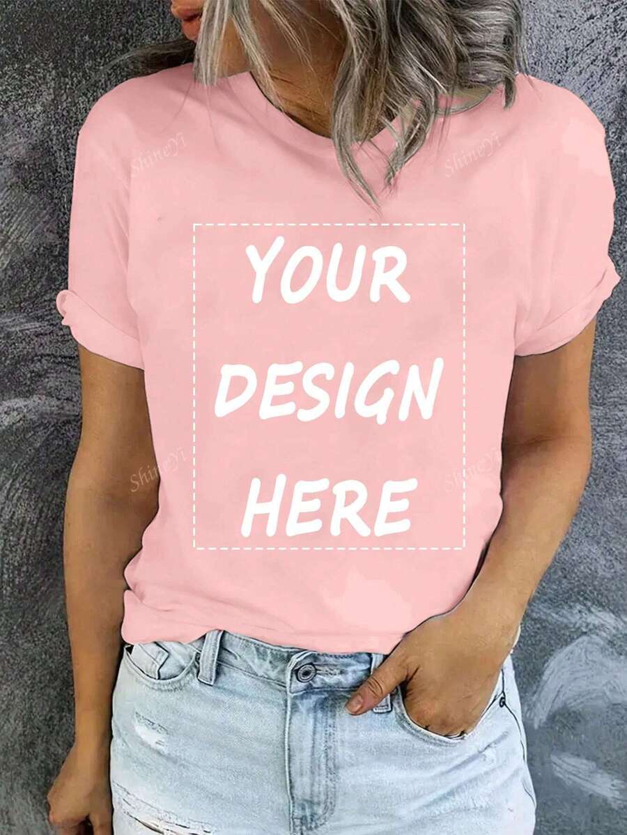 Customized Thanksgiving/Christmas Gifts, Custom Women T-Shirt - Add Your Own Text/Photos (Family Photo, Group Photo, Selfie) To Design Your Personalized Printed T-Shirt, Christmas Specialty Gifts For Babies/Couples/Families/Pets Ornamental Stylish,Fashion,Hipster,Contracted,Easy Costume,Minimal Chic,Casual Unique,Custom Treasurefinds,Belle Costume Ideal Gifts For Her Family,Friends,Children,Pink Girls For Mother's Day,For Children's Day,For Vacation