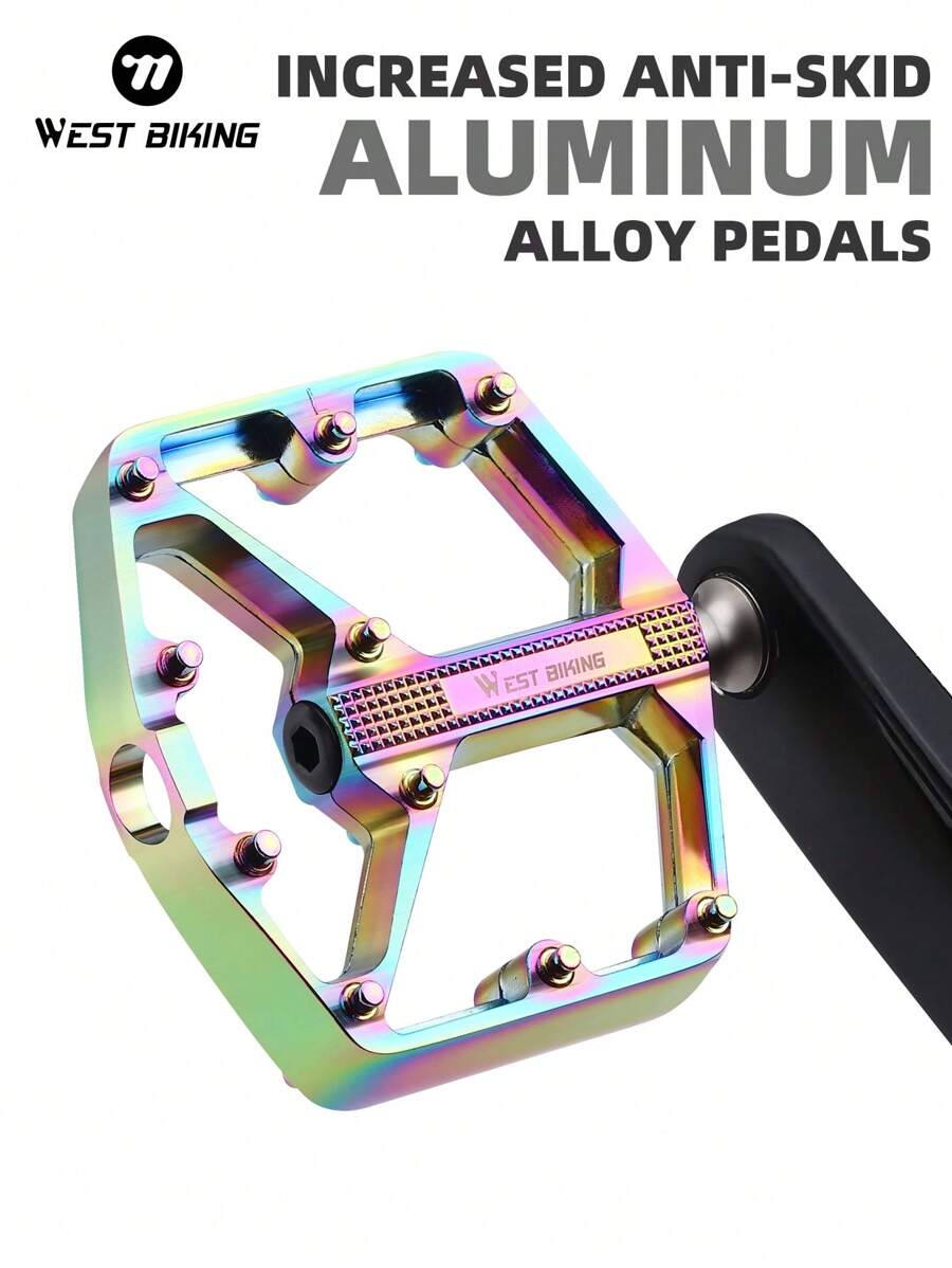 WEST BIKING 1 Pair WEST BIKING Bicycle Aluminum Alloy Bearings Lubricated Platform Pedals, Mountain Bike Riding Equipment