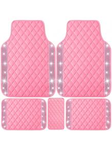 Pink Leather Rhinestones