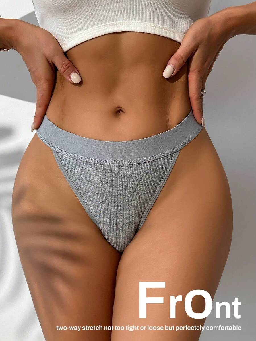 1 Pack Seamless High-Cut Thong Panties - Ultra-Soft, Two-Way Stretch Fabric For All-Day Comfort, Friction-Free Fit, And Invisible Under Any Outfit