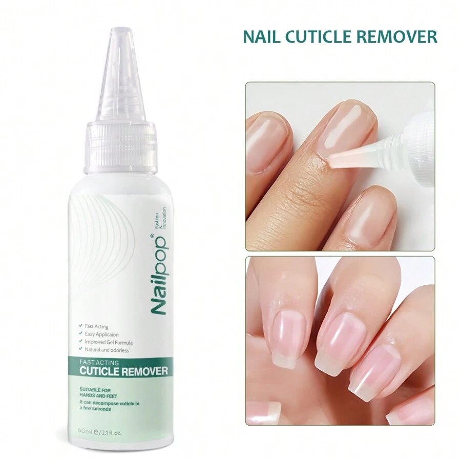 nailpop Nail Cuticle Remover Gel, Cuticle Softener For Dry Cuticles, Nail Care For Hydrating Moisturizing, Cream Softner Liquid Smooth Moisturizing Nail Dead Skin Nail Art Treatment Care Repair Manicure Tools,Cuticle Remover Gel, 60ML