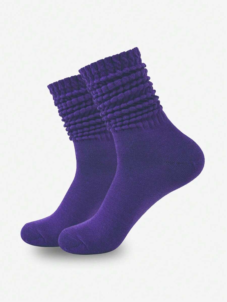1 par de calcetines de unicolor hasta la rodilla para mujeres, calcetines largos y delgados, calcetines tipo universitario hasta el muslo, adecuados para todas las estaciones, simples y generosos, perfectos para uso diario.