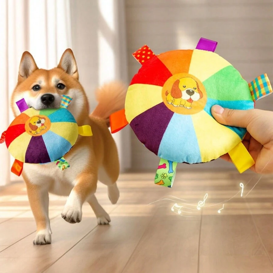 1 Pc Color Random Plush Squeaky Dog Toy - Cartoon Pattern, Interactive No-Battery Sound Toys For All Breeds, Puppy Play And Training Game Accessory