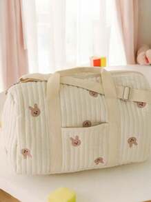 bolso con bordado de conejito