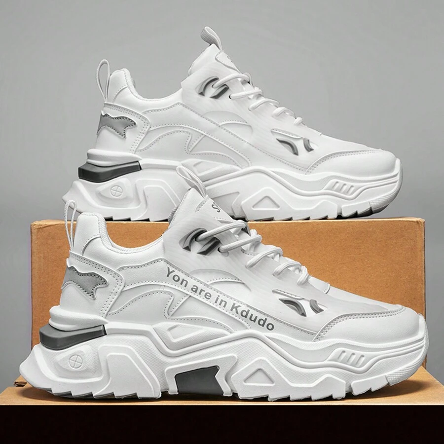 Zapatillas casuales de hombre con suela gruesa y plataforma retro, zapatos de moda versátiles y de tendencia, adecuados para todas las estaciones