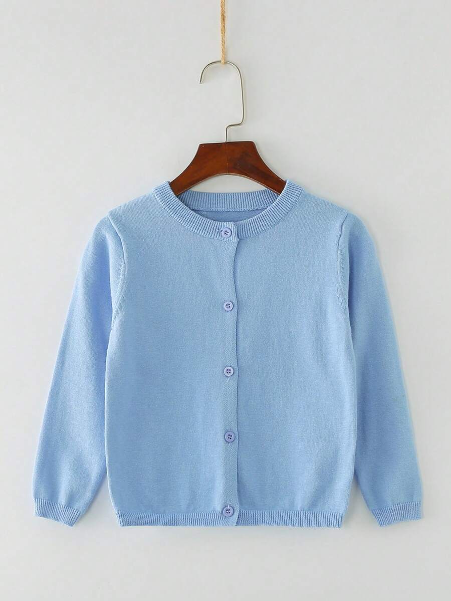 Cardigan de cor sólida para meninas jovens