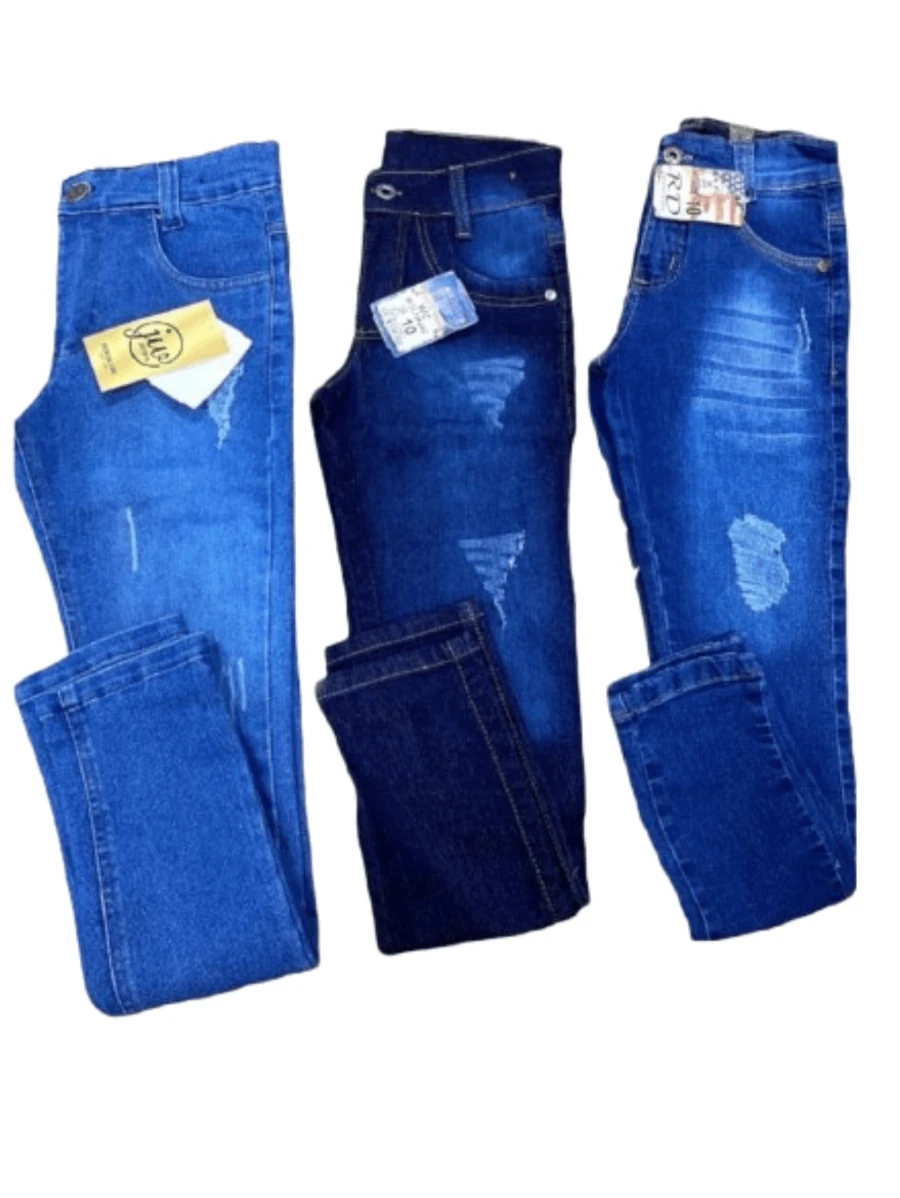 Combo 3 Calça Jeans Masculina Infantil juvenil
