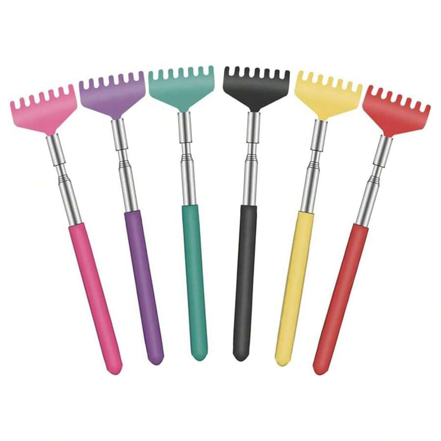 1pc Portable Extendable Back Scratcher, Metal Stainless Steel Extendable Back Scraper, Scrapping & Massaging Tool Suitable For Adults, Elders, Pets, Gift Giving