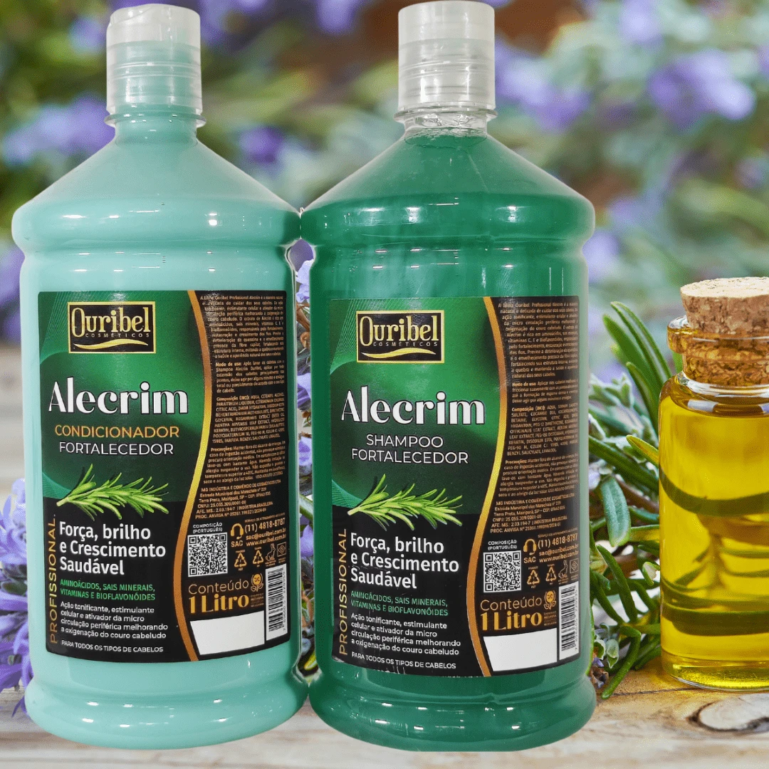 Kit Shampoo + Condicionador Alecrim Fortalecedor Ouribel 1Litro
