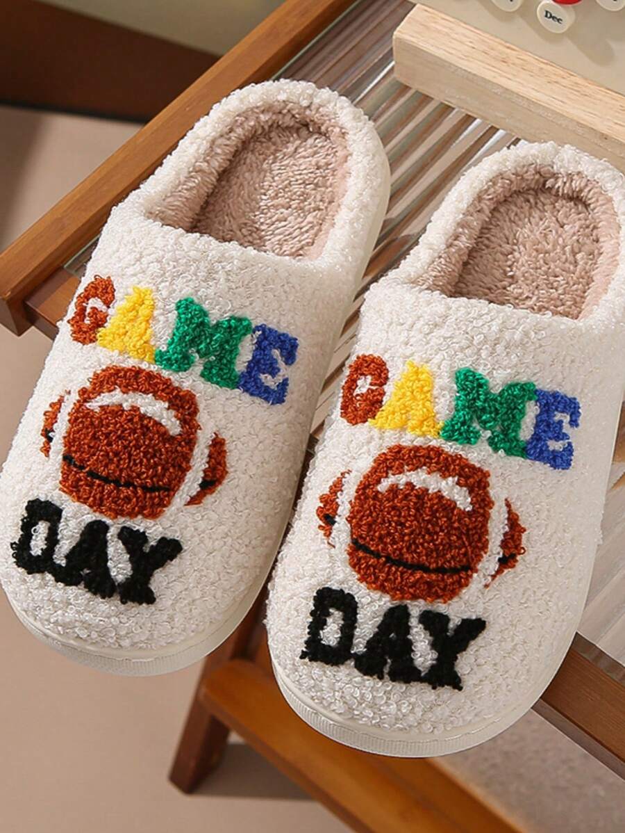 White Letter DIY Slippers, Comfortable Home, Simple And Elegant, Fashionable And Cute, Home Slippers, Home Shoes Floor Mop