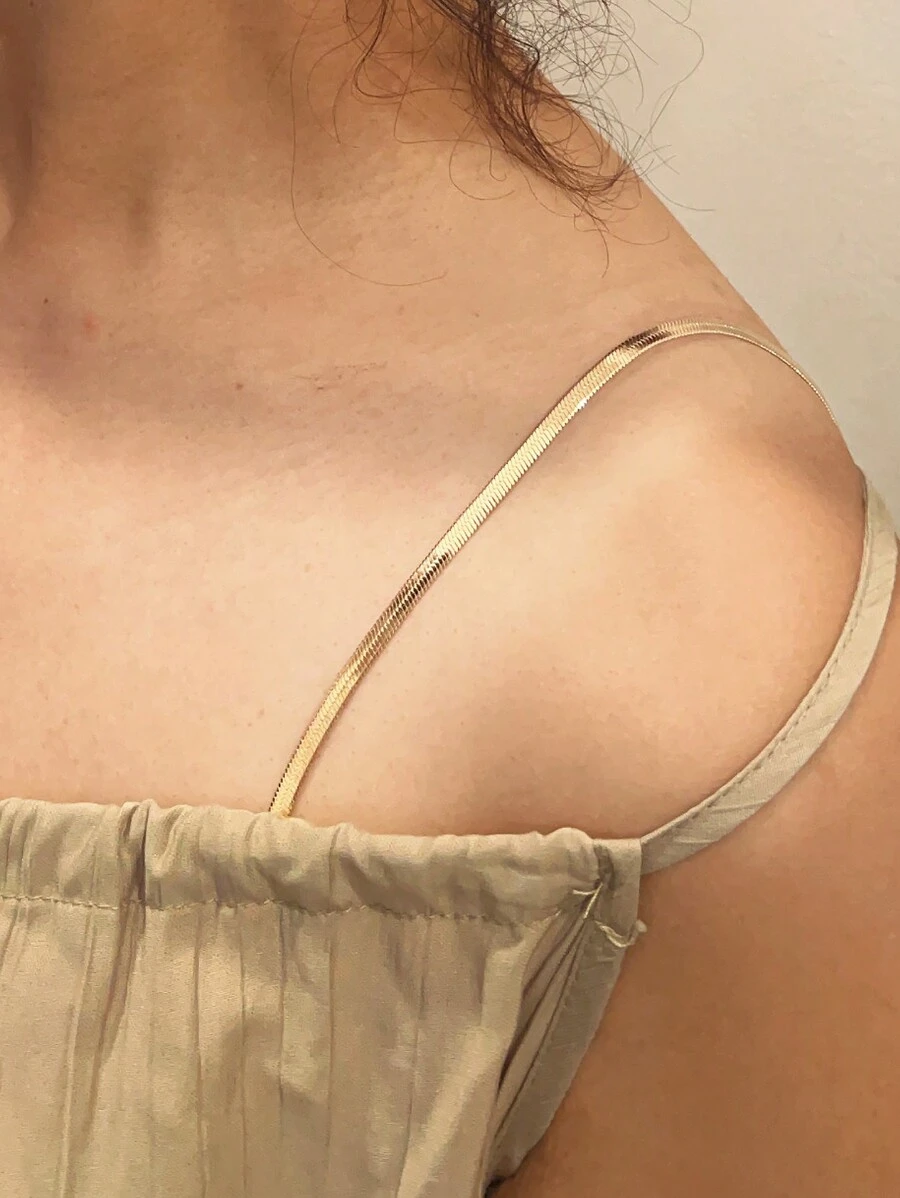 1 Par de Tirantes Decorativos de Cadena con Diseño de Hueso de Serpiente como Repuestos Brillantes Antideslizantes para Sostenes de Mujeres, para Vestidos de Boda