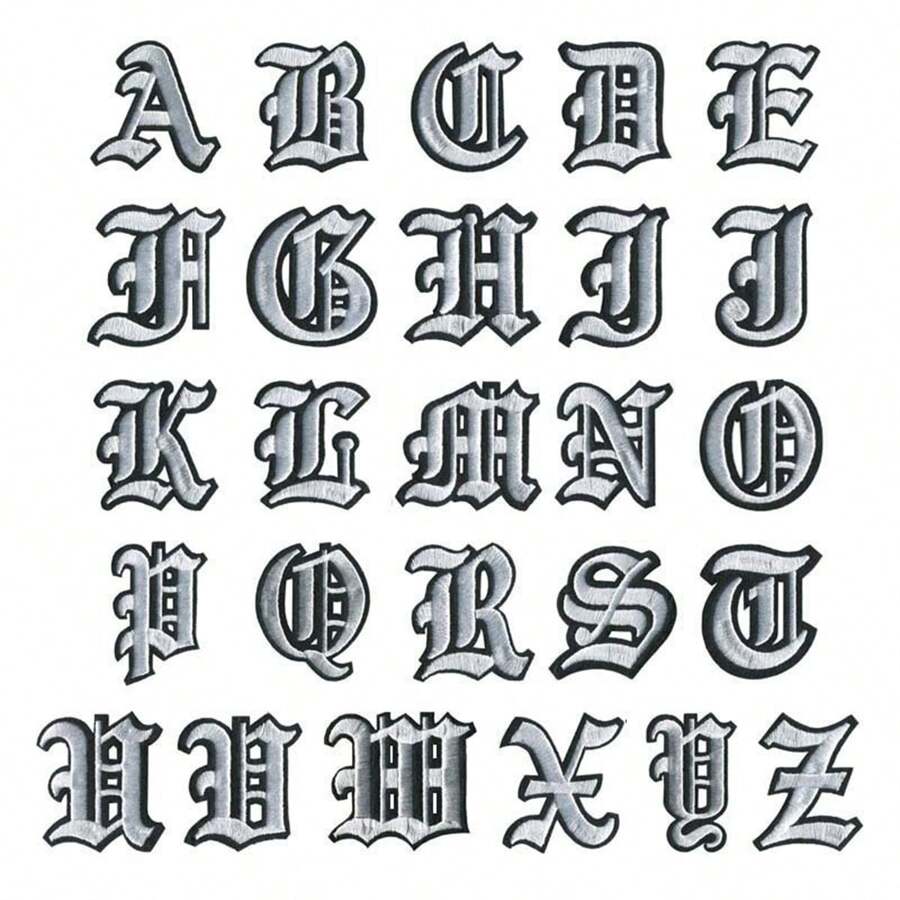 1 Pièce Optionnelle Alphabet Noir Edge Patch Brodé, Fer Sur/insignes, Vêtements Et Accessoires Décoration