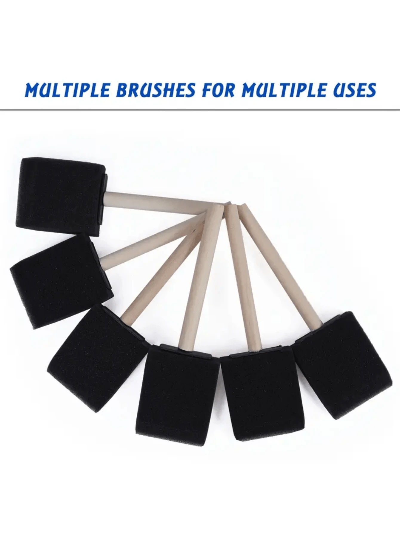 5/10/20/50 pièces Jeu de pinceaux en mousse mixtes, pinceaux à manche en bois - Légers, convenant pour l'acrylique, la teinture, le vernis, les loisirs créatifs et la rentrée scolaire, fournitures scolaires