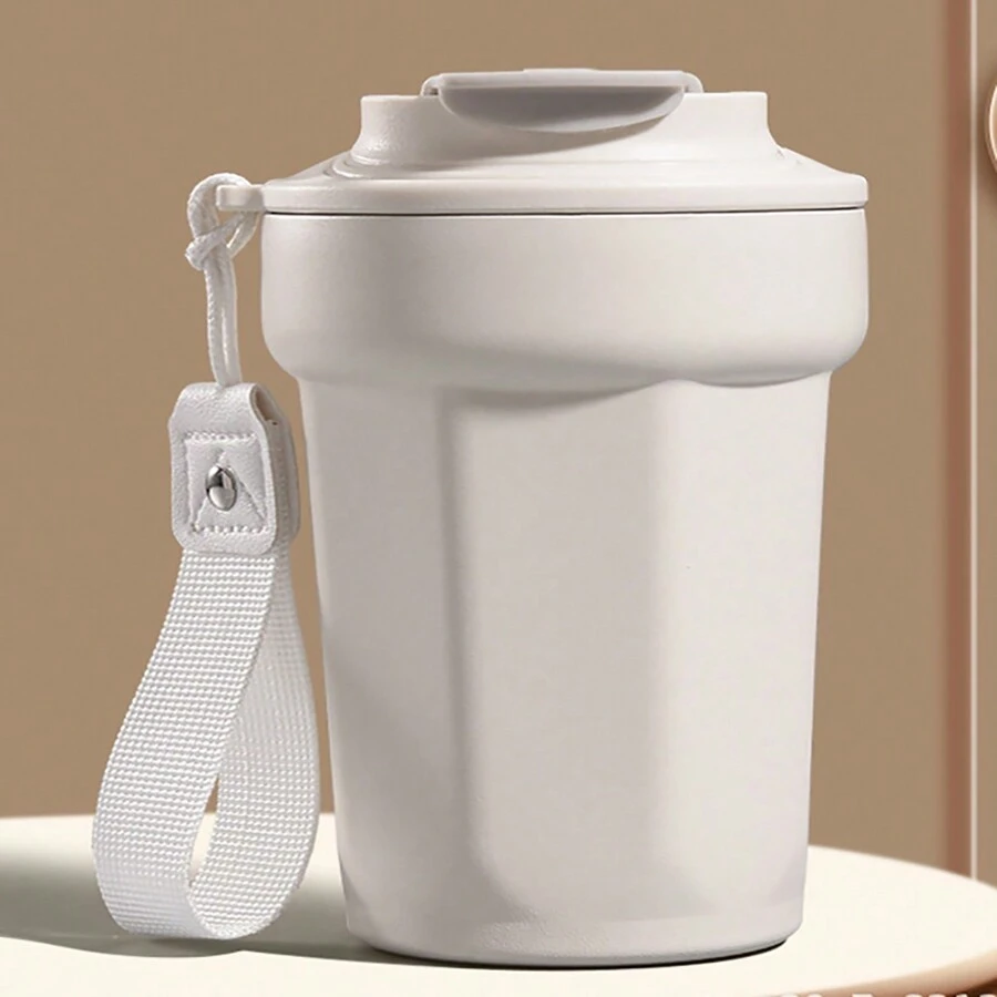 Tasse à café octogonale minimaliste, gobelet isotherme en acier inoxydable avec couvercle, design portable pour le bureau/usage occasionnel, retour à l'école